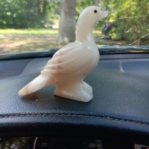 Vintage Hand Carved marble duck